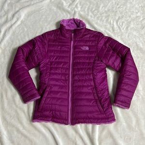 The North Face Reversible Mossbud Swirl Fleece Jacket for big girl-size L 14/16